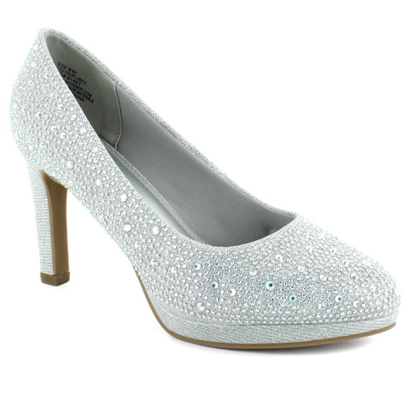 Dazzling Silver Rhinestone Heels - Picture 1 of 8